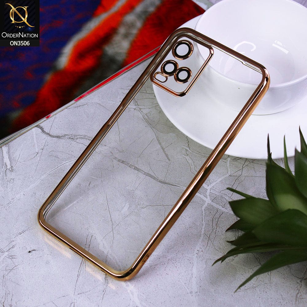 Vivo Y21 Back Cover Gold plated Cover - Supreme LV Mix