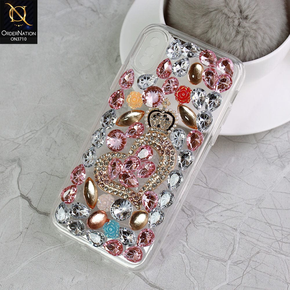 iPhone XS Max Cover Luxury 3D Purse Gems Rhime Stone Bling Soft