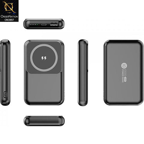 Black - King Power Kp Power Wp-17 Wireless Powerbank 10.000 mah