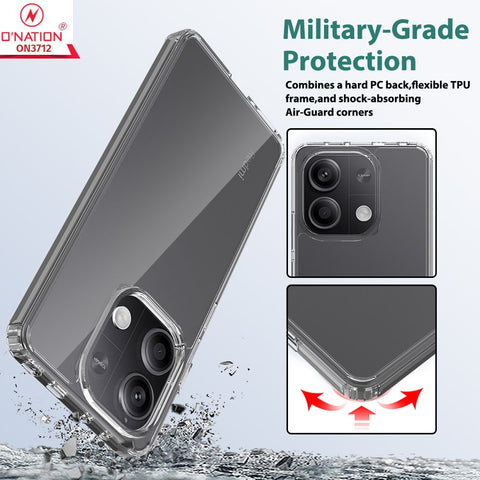 Xiaomi Redmi Note 13 4G Cover  - ONation Crystal Series - Premium Quality Clear Case No Yellowing Back With Smart Shockproof Cushions