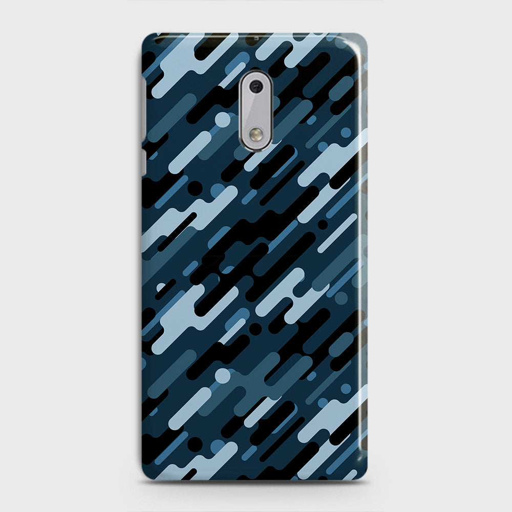 Nokia 6 Cover - Camo Series 3 - Black & Blue Design - Matte Finish - Snap On Hard Case with LifeTime Colors Guarantee