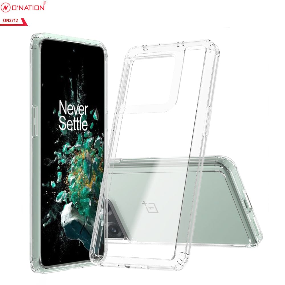 OnePlus 10T Cover  - ONation Crystal Series - Premium Quality Clear Case No Yellowing Back With Smart Shockproof Cushions