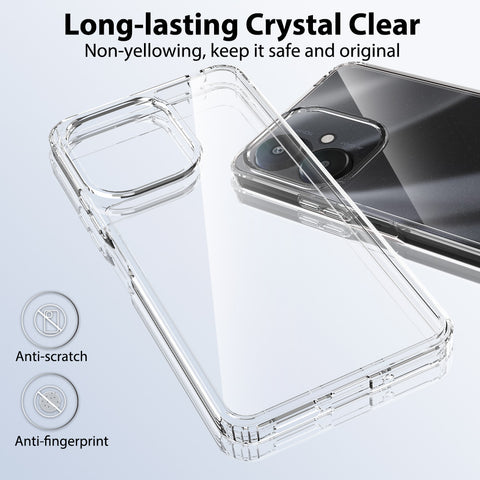 Xiaomi Redmi 13C Cover  - ONation Crystal Series - Premium Quality Clear Case No Yellowing Back With Smart Shockproof Cushions