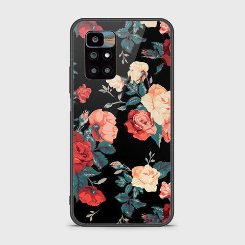 Xiaomi Redmi 10 Cover - Floral Series 2 - HQ Ultra Shine Premium Infinity Glass Soft Silicon Borders Case