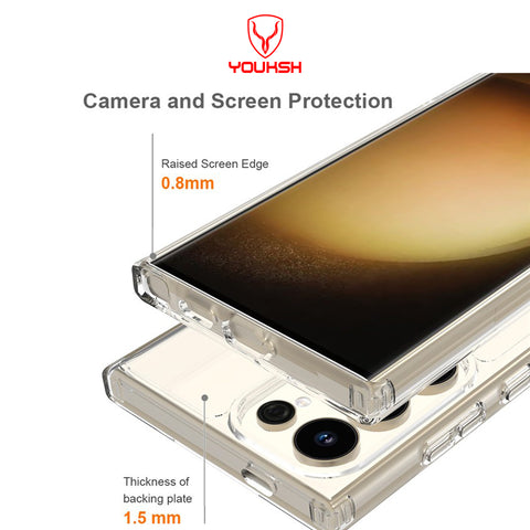 Samsung Galaxy S25 Ultra Cover - Transparent - Youksh Magsafe Clear Soft Borders Case