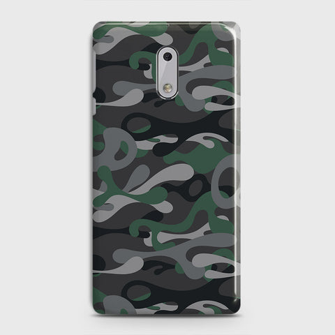 Nokia 6 Cover - Camo Series - Green & Grey Design - Matte Finish - Snap On Hard Case with LifeTime Colors Guarantee