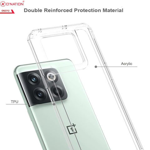 OnePlus 10T Cover  - ONation Crystal Series - Premium Quality Clear Case No Yellowing Back With Smart Shockproof Cushions