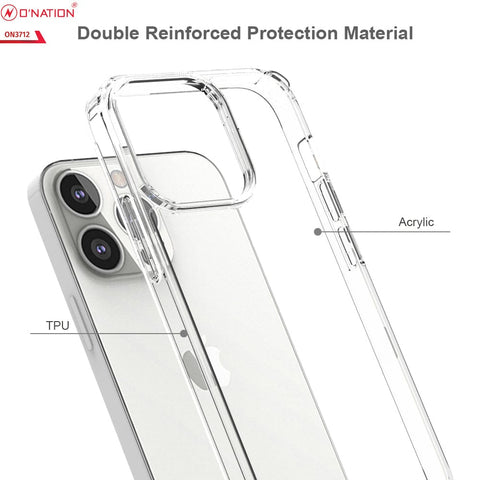 iPhone 13 Pro Cover  - ONation Crystal Series - Premium Quality Clear Case No Yellowing Back With Smart Shockproof Cushions