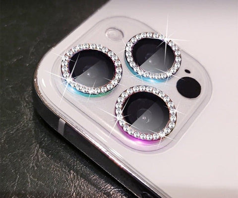 iPhone 14 Plus - New Girlish Diamond Rhinestones Inlaid Camera Lens Rings Protector