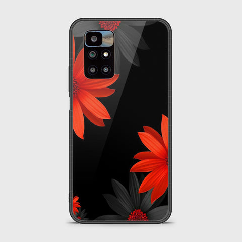 Xiaomi Redmi 10 Cover - Floral Series 2 - HQ Ultra Shine Premium Infinity Glass Soft Silicon Borders Case