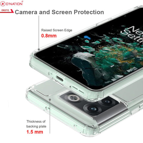 OnePlus 10T Cover  - ONation Crystal Series - Premium Quality Clear Case No Yellowing Back With Smart Shockproof Cushions