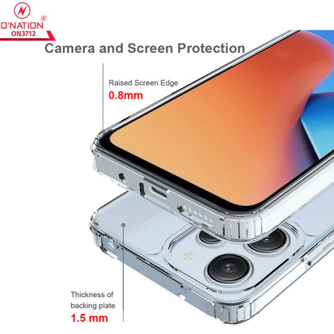 Xiaomi Redmi 12 Cover  - ONation Crystal Series - Premium Quality Clear Case No Yellowing Back With Smart Shockproof Cushions