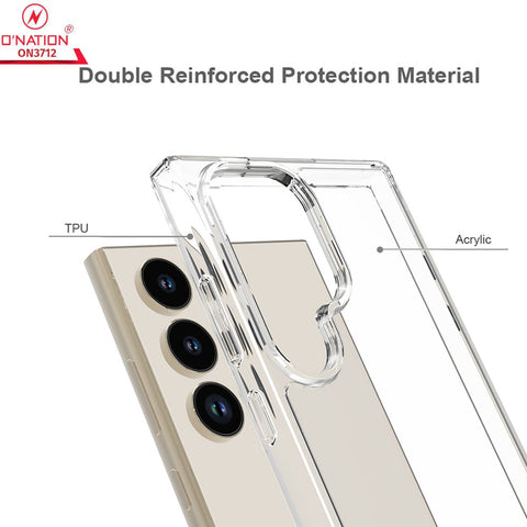 Samsung Galaxy S24 Ultra Cover  - ONation Crystal Series - Premium Quality Clear Case No Yellowing Back With Smart Shockproof Cushions