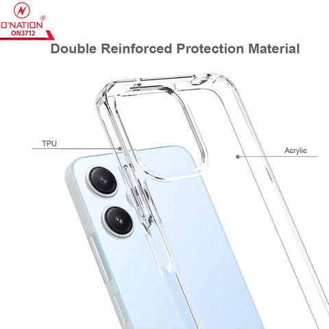 Xiaomi Redmi 12 Cover  - ONation Crystal Series - Premium Quality Clear Case No Yellowing Back With Smart Shockproof Cushions