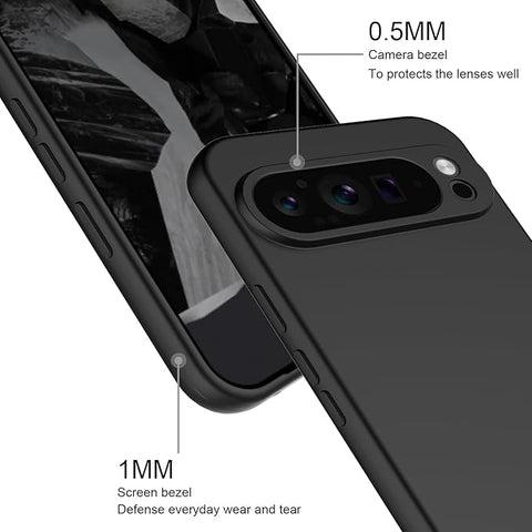 Google Pixel 9 Pro XL Cover - Black - Youksh Soft Silicon Case