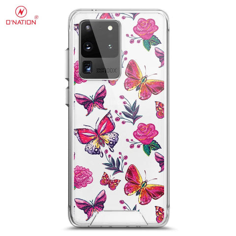 Samsung Galaxy S20 Ultra Cover - O'Nation Butterfly Dreams Series - Clear Phone Case - Soft Silicon Borders ( Fast Delivery )