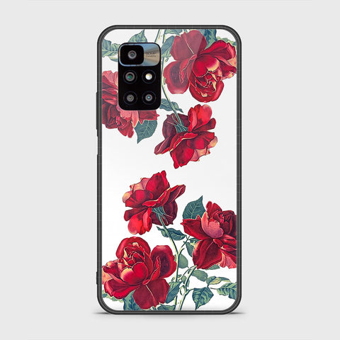 Xiaomi Redmi 10 Cover - Floral Series 2 - HQ Ultra Shine Premium Infinity Glass Soft Silicon Borders Case