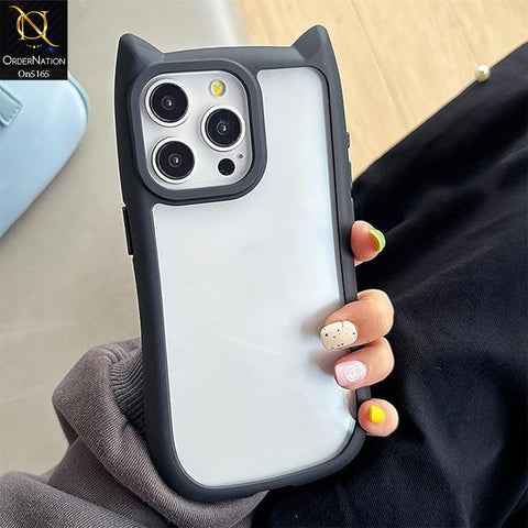 iPhone 15 Pro Cover - Black - Cute 3D Donut Coffee Soft Silicon Case with Camera Protection