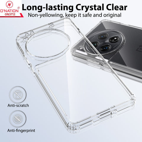 OnePlus 12 Cover  - ONation Crystal Series - Premium Quality Clear Case No Yellowing Back With Smart Shockproof Cushions