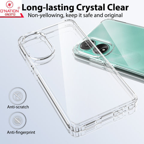 Oppo A78 4G Cover  - ONation Crystal Series - Premium Quality Clear Case No Yellowing Back With Smart Shockproof Cushions