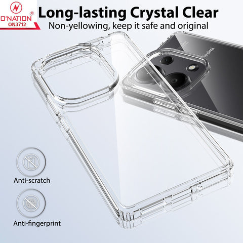 Xiaomi Poco M6 Pro 4G Cover  - ONation Crystal Series - Premium Quality Clear Case No Yellowing Back With Smart Shockproof Cushions