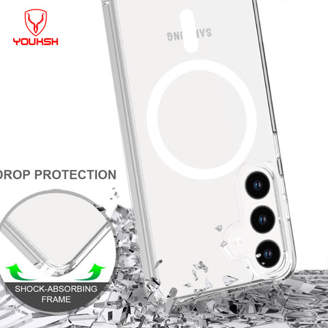 Samsung Galaxy S24 Cover - Transparent - Youksh Magsafe Clear Soft Borders Case