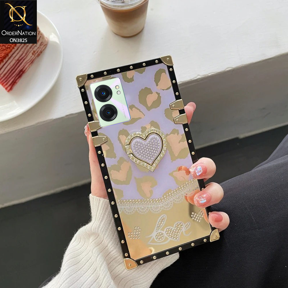 Vivo V23 5G Cover - Design3 - Heart Bling Diamond Glitter Soft TPU Trunk Case With Ring Holder