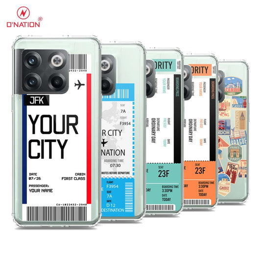 OnePlus 10T Cover - Personalised Boarding Pass Ticket Series - 5 Designs - Clear Phone Case - Soft Silicon Borders