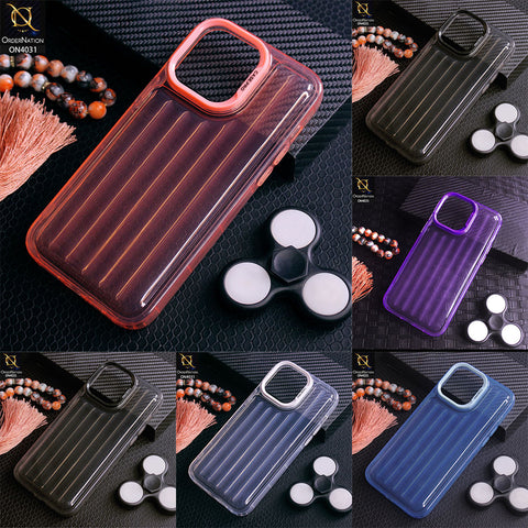 iPhone 15 Pro Max Cover - Purple - New Soft Silicon Wavy Lines Camera Bumper Protection Premium Case