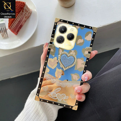 Infinix Hot 40 Cover - Design4 -Heart Bling Diamond Glitter Soft TPU Trunk Case With Ring Holder