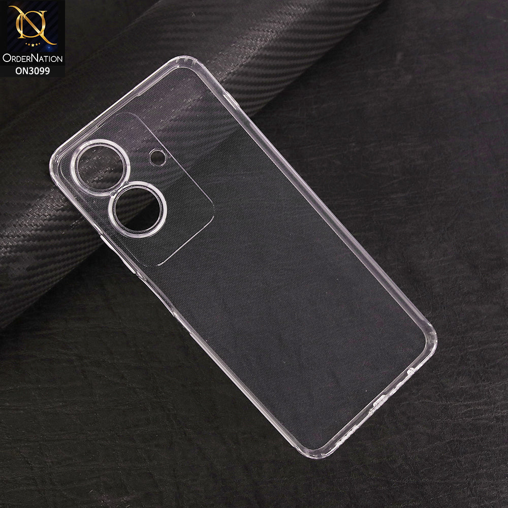 Realme Note 60 Cover - Soft 4D Design Shockproof Silicone Transparent Clear Camera Protection Case