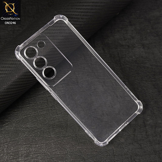 Vivo Y100 4G Cover - Transparent - Soft 4D Design Shockproof Silicone Transparent Clear Camera Protection Case