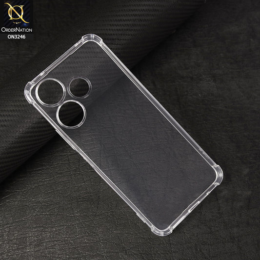 Xiaomi Redmi 13 - Transparent -  Soft 4D Design Shockproof Silicone Transparent Clear Camera Protection Case