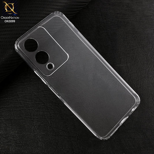 Vivo Y17s Cover - Transparent -  Soft 4D Design Shockproof Silicone Transparent Clear Camera Protection Case