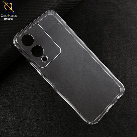 Vivo Y17s Cover - Transparent -  Soft 4D Design Shockproof Silicone Transparent Clear Camera Protection Case