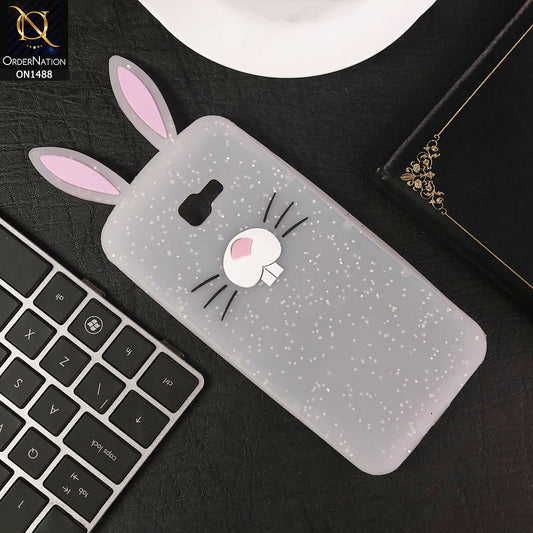 Samsung Galaxy J4 Plus  Cover - White - Soft Silicone 3D Cute Cartoon Case