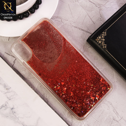 Liquid Glitter Shine Soft Borders PC Case For iPhone XS Max - Red