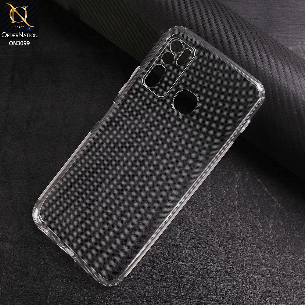 Infinix Hot 9 Cover - Soft 4D Design Shockproof Silicone Transparent Clear Camera Protection Case