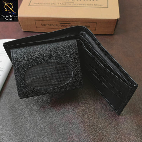 New Synthetic Leather Horizontal Wallet For Men - black