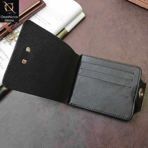 Stylish Magnet Button Lock Synthetic Leather Wallet For Men - Black