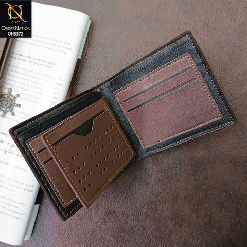 Matte Synthetic Leather Rectangular Wallet For Men - Black