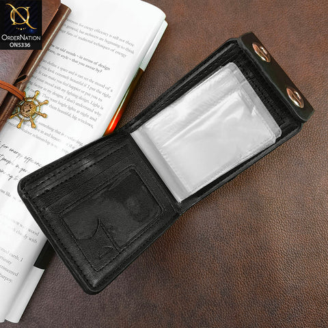 Double Magnetic Button Closure Synthetic Leather Wallet For Men - Black