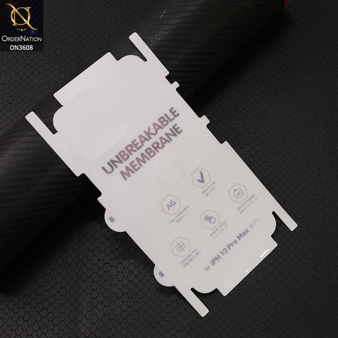 iPhone 13 Pro Max Sheet - Transparent - Unbreakable Membrane Shiny Film Back Sheet Sheet