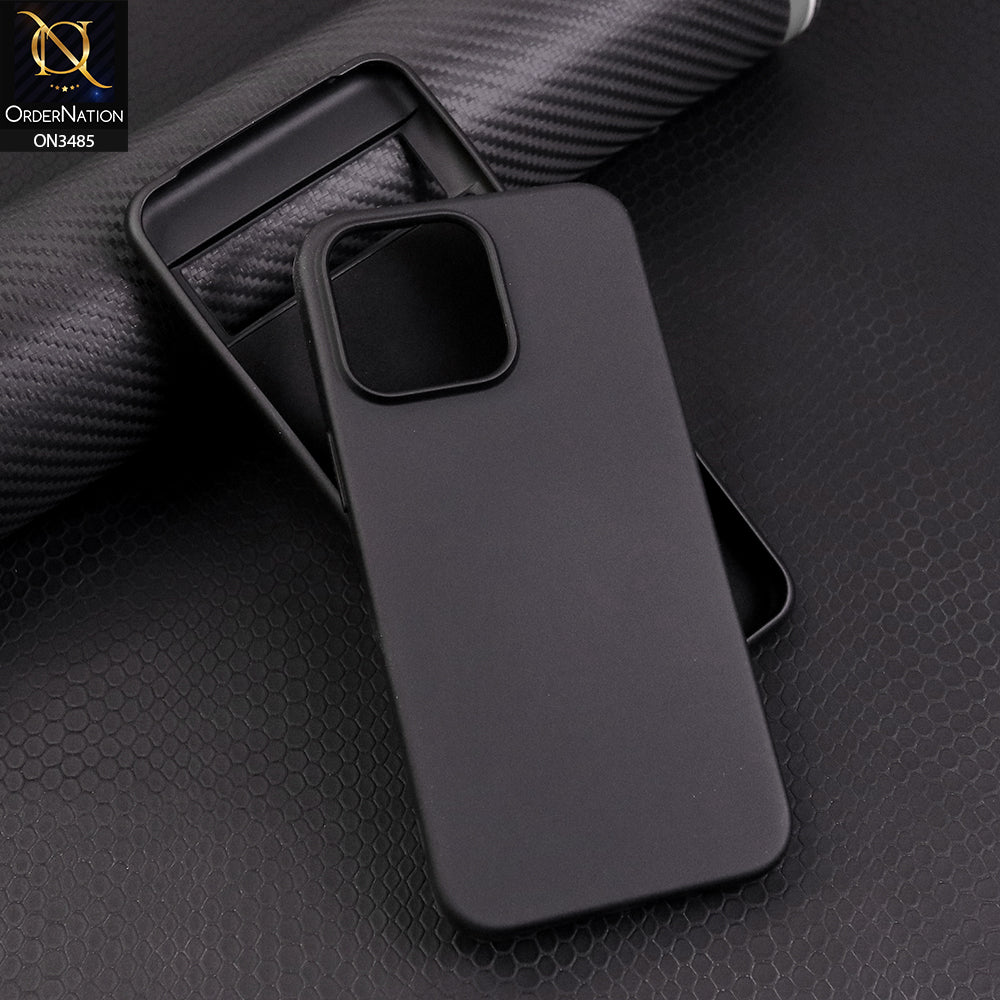 iPhone 15 Pro Max Cover - Black - ONation Silica Gel Series - HQ Liquid Silicone Elegant Colors Camera Protection Soft Case