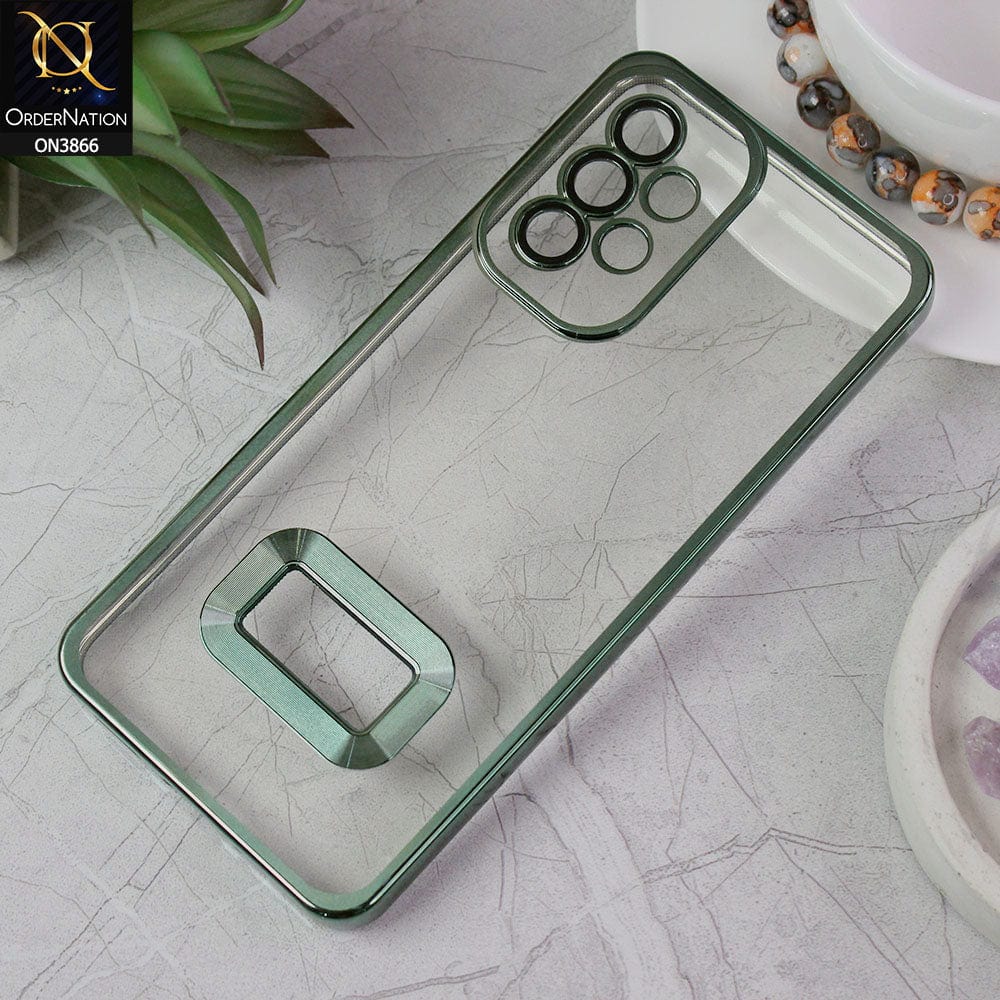 Samsung Galaxy A33 5G Cover - Green - Electroplating Borders Logo Hole Camera Lens Protection Soft Silicone Case