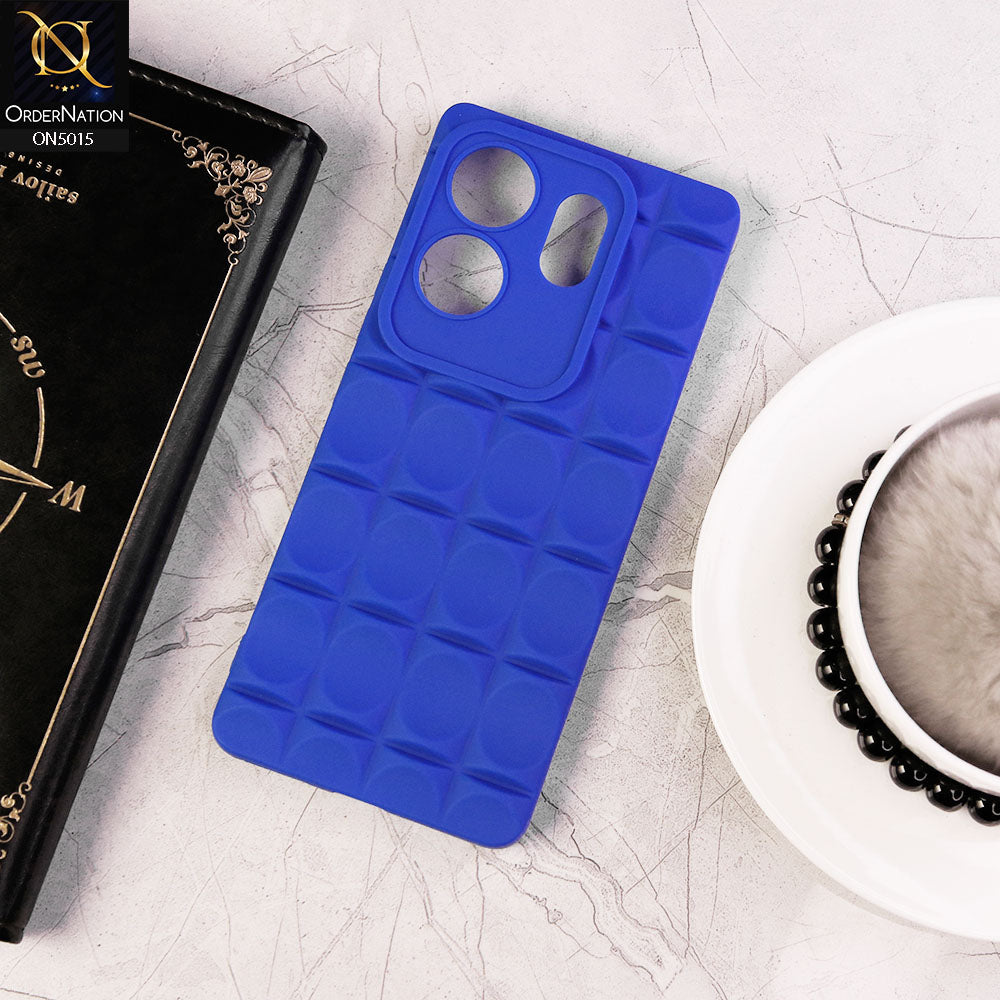 Infinix Zero 30 4G Cover - Navy Blue - Geometric Cermaic Patteren Camera Protection Soft Silicone Case