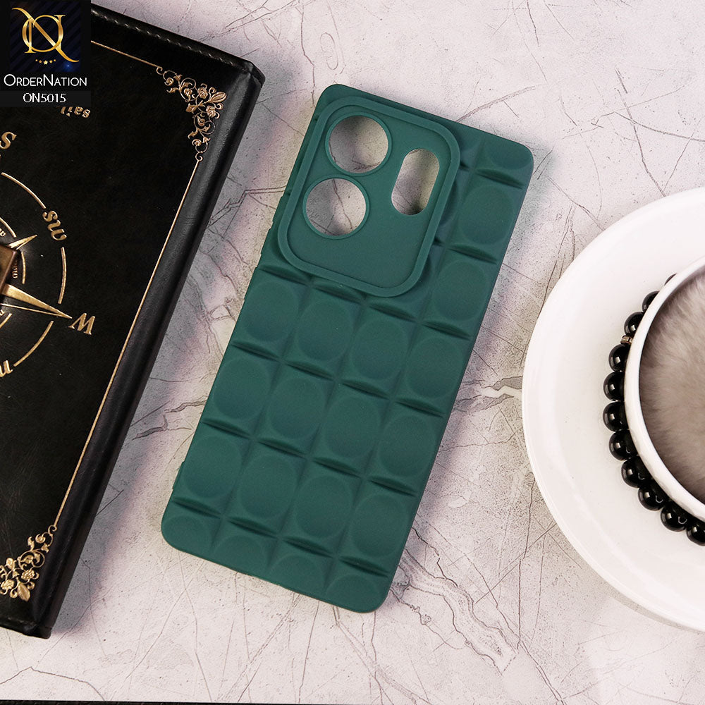 Infinix Zero 30 4G Cover - Green -  Electroplating Borders Logo Hole Camera Lens Protection Soft Silicone Case