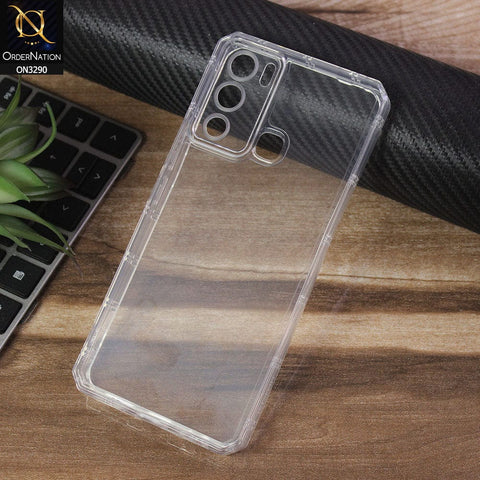 Infinix Hot 12i Cover - Four Sided Airbag With Camera Protection Clear Transparent Soft Case