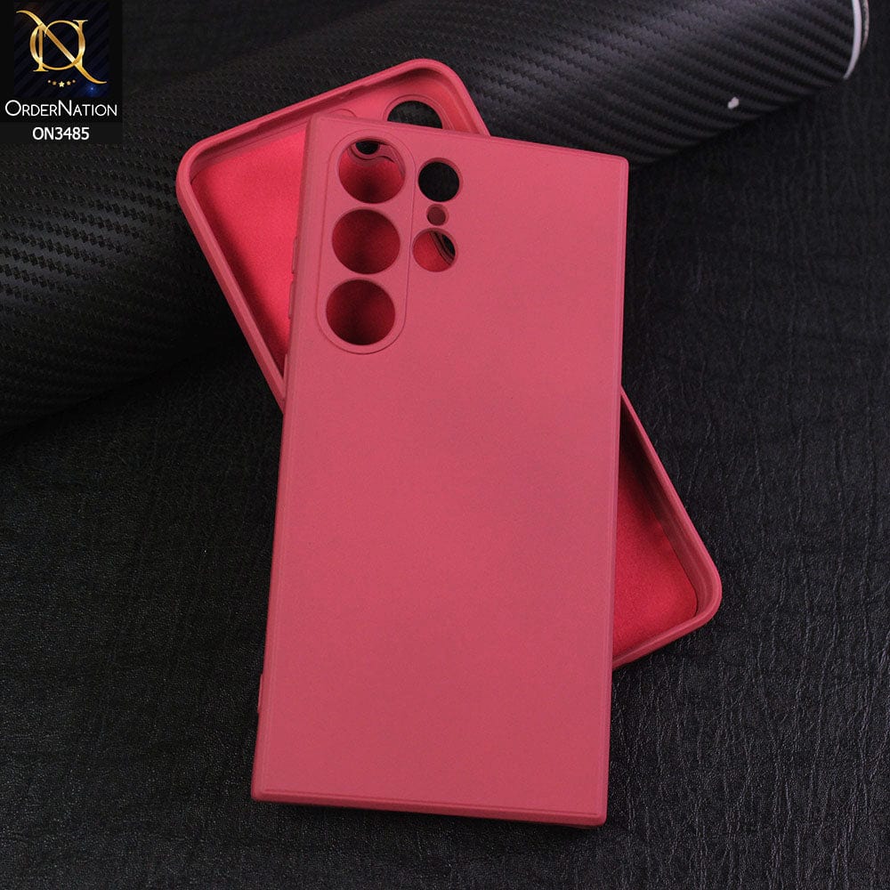 Samsung Galaxy S23 Ultra 5G Cover - Red - ONation Silica Gel Series - HQ Liquid Silicone Elegant Colors Camera Protection Soft Case