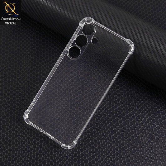 Samsung Galaxy S25 Cover - Transparent - Soft 4D Design Shockproof Silicone Transparent Clear Camera Protection Case